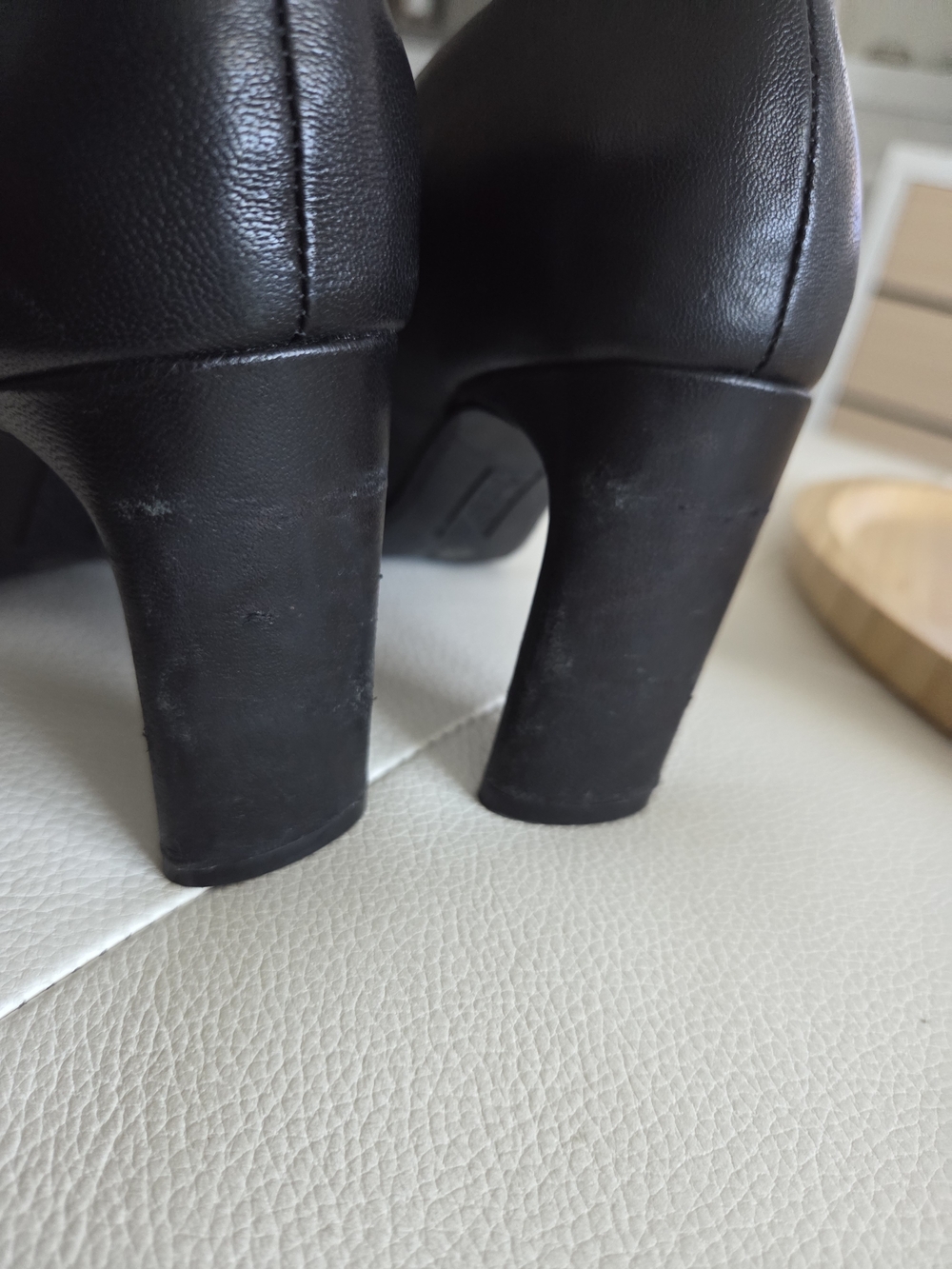 Alfani Black Leather-Look Mid Block Heel Pumps - Picture 3 of 6